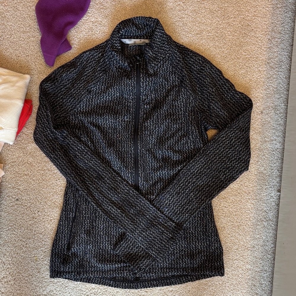 Black and Gray Zip-Up athlete Jacket